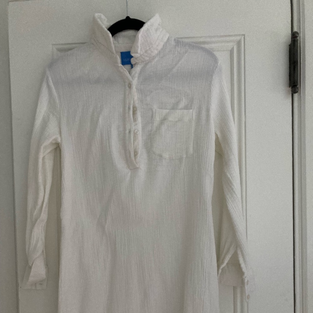 Alice Walk Cotton Gauze Shirt Dress, M